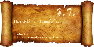 Hordós Tamás névjegykártya