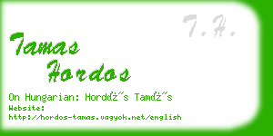 tamas hordos business card